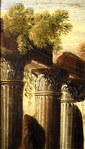 Paysage avec ruines architecturales